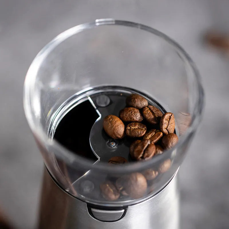 Electric Coffee Grinder Stainless Steel Adjustable Hand Grinder Coffee Machine Coffee Bean Burr Grinders Mill Kitchen Tool - Bellarte Enchanté Electric Coffee Grinder Stainless Steel Adjustable Hand Grinder Coffee Machine Coffee Bean Burr Grinders Mill Kitchen Tool